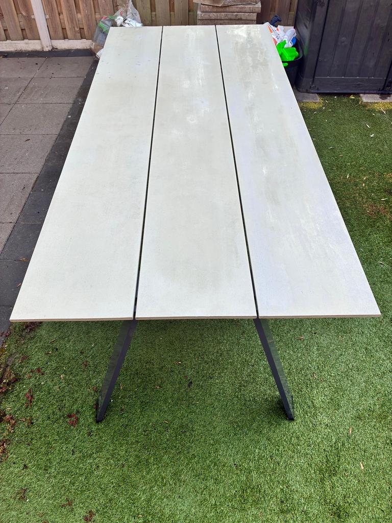 Tuintafel 220 bij 200 cm, Ophalen, Gebruikt, Rechthoekig, Aluminium