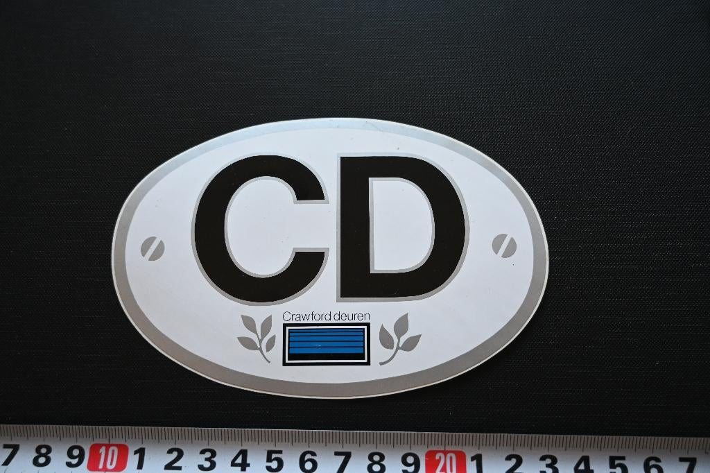sticker bumpersticker CD crawford deuren, Ophalen, Zo goed als nieuw