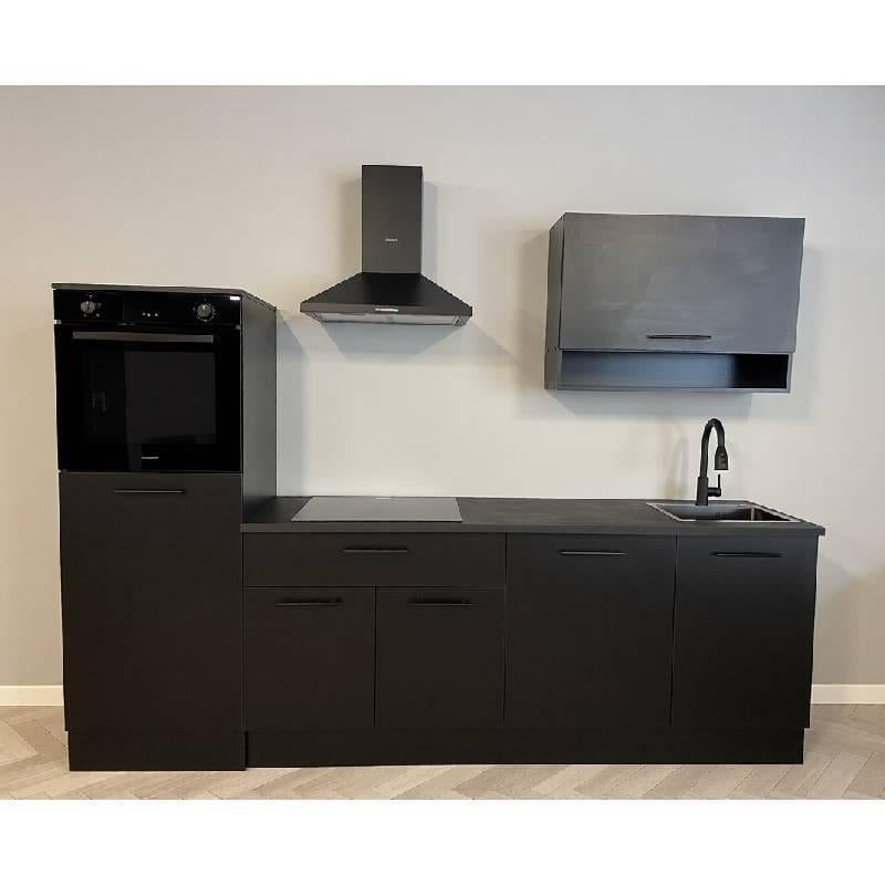 Nieuwe keuken compleet met apparatuur zwart 260cm breed, Huis en Inrichting, Keuken | Complete keukens, Zwart, Nieuw, Enkelwandige keuken