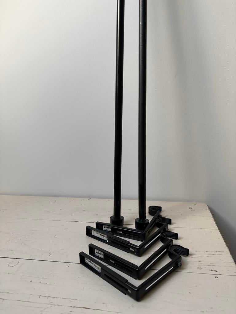 2 x IKEA gordijnroede en 4 x wand-/plafondbevestiging, Minder dan 50 cm, 200 cm of meer, Zwart, Ophalen of Verzenden