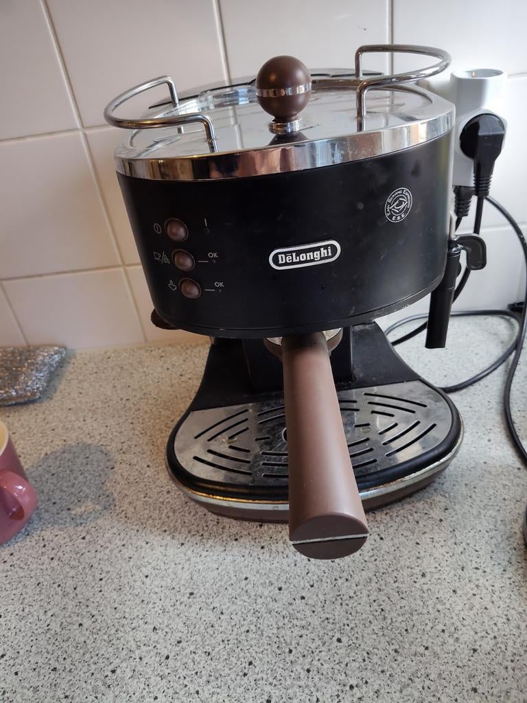 De'Longhi Icona Vintage ECOV311.BK - Pistonmachine, Witgoed en Apparatuur, Koffiezetapparaten, Ophalen, Gebruikt, Espresso apparaat