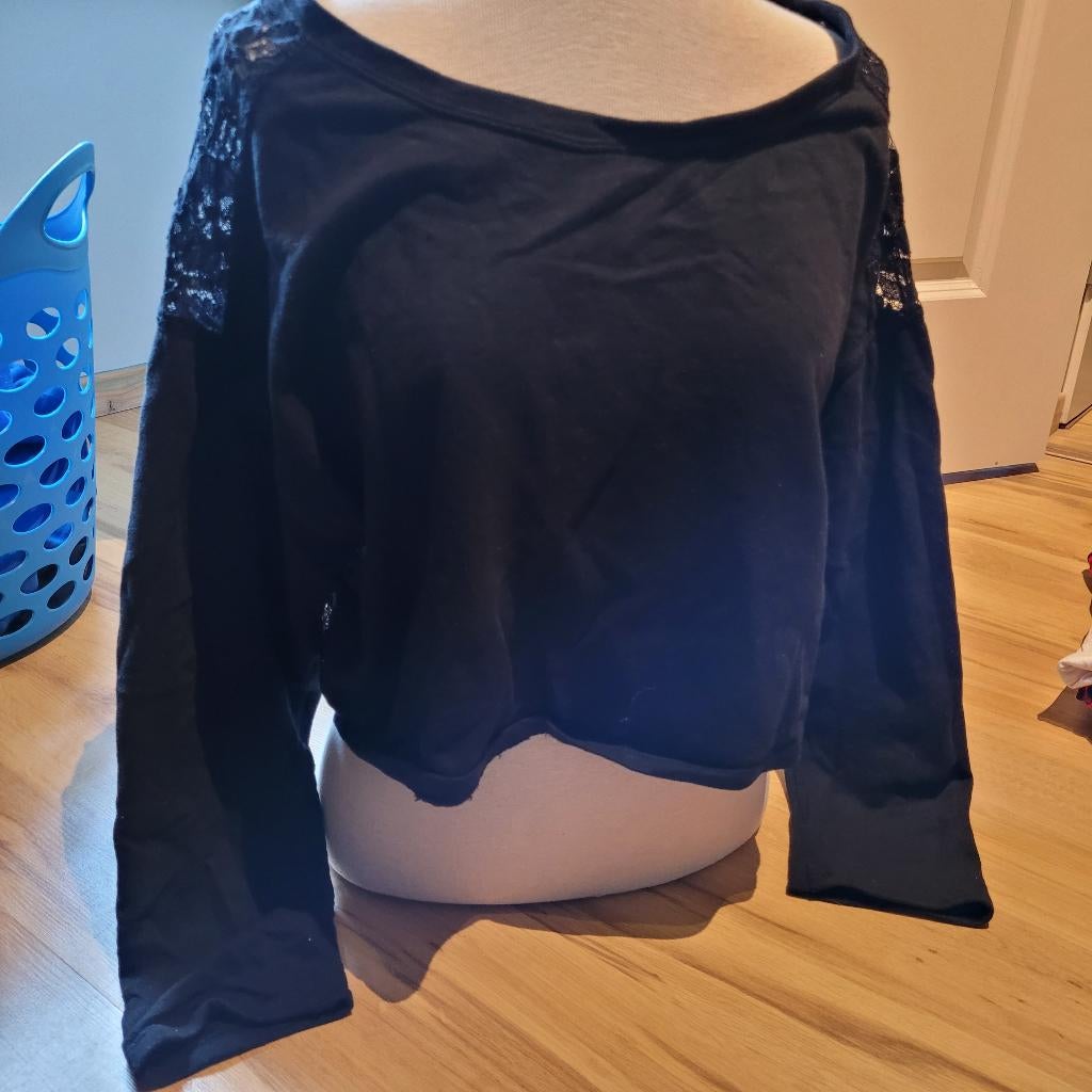 top hollister maat L kanten rugpand, Zwart, Maat 42/44 (L), Ophalen of Verzenden, Zo goed als nieuw