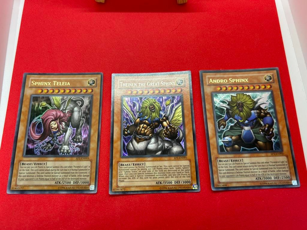 Sphinx trio uit de Yu-Gi-Oh Movie Exclusive Pack (2004), Ophalen of Verzenden, Zo goed als nieuw