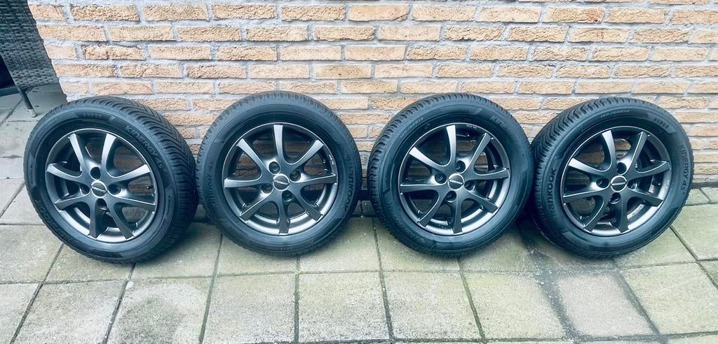 LM Velgen met BANDEN 155 65 14, 185 60 14 C1,107, Aygo Yaris, 14 inch, Gebruikt, 155 mm, Banden en Velgen