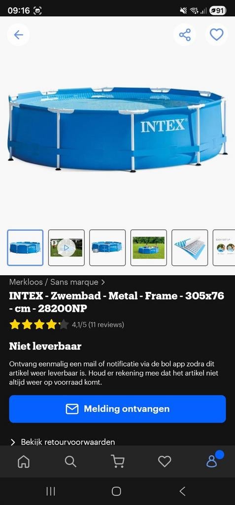 Intex zwembad rond 3 meter, Ophalen, Minder dan 80 cm, Rond, 300 cm of meer