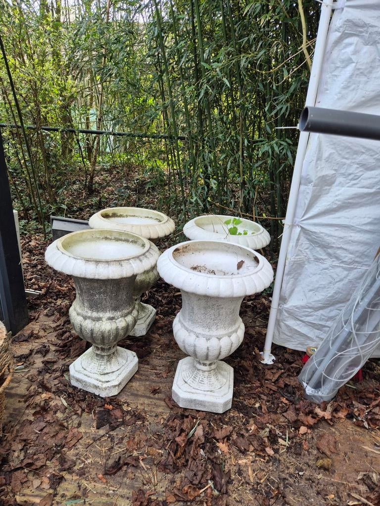 Bloempotten 4 stuks kunststof, Tuin en Terras, Tuinvazen, Ophalen, Gebruikt