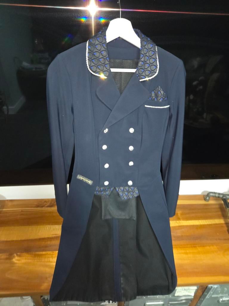 Super mooie lamantia couture slipjas blauw maat 34, Ophalen of Verzenden, Zo goed als nieuw, Dressuur