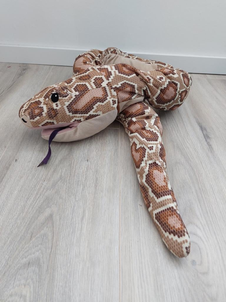 Knuffel handpop Ikea python slang djungelskog L1464, Ophalen of Verzenden, Zo goed als nieuw, Overige typen