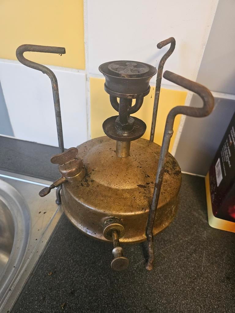 Antieke koperen petroleumkachel, Antiek en Kunst, Ophalen of Verzenden