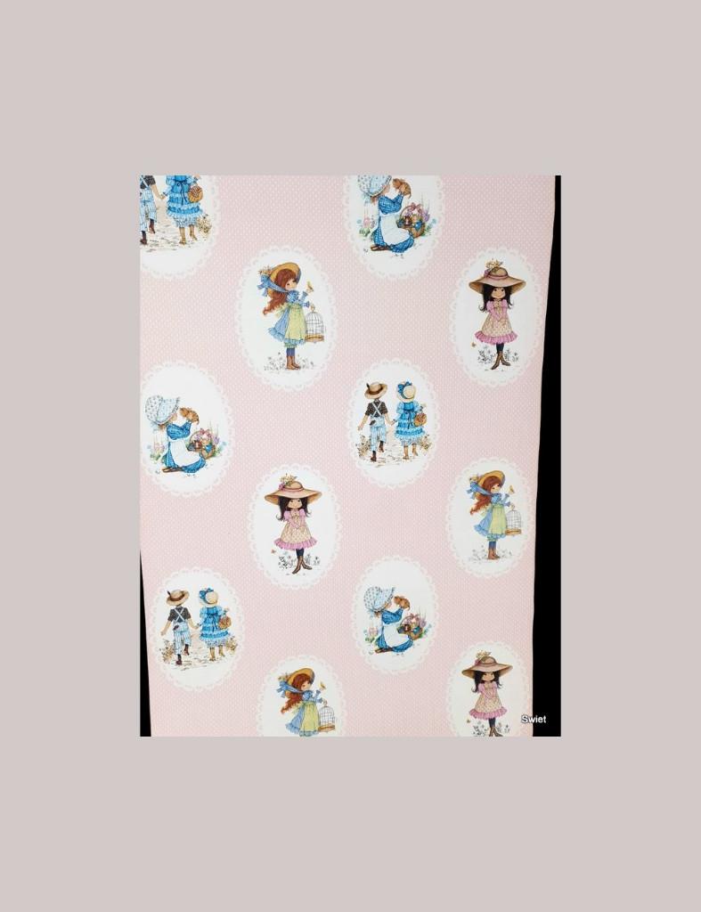 4179 miss petticoat roze meisjes behang jaren 80 retro swiet, Ophalen of Verzenden, Minder dan 10 m², Roze