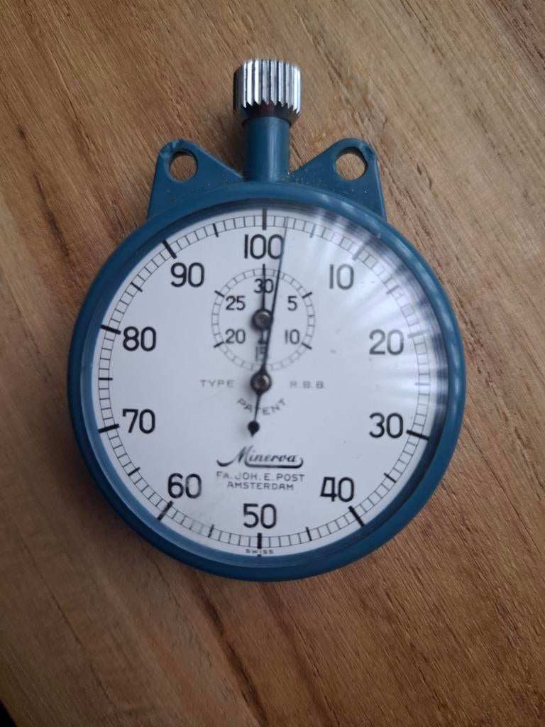 Vintage Minerva stopwatch, Ophalen of Verzenden, Zwart, Android