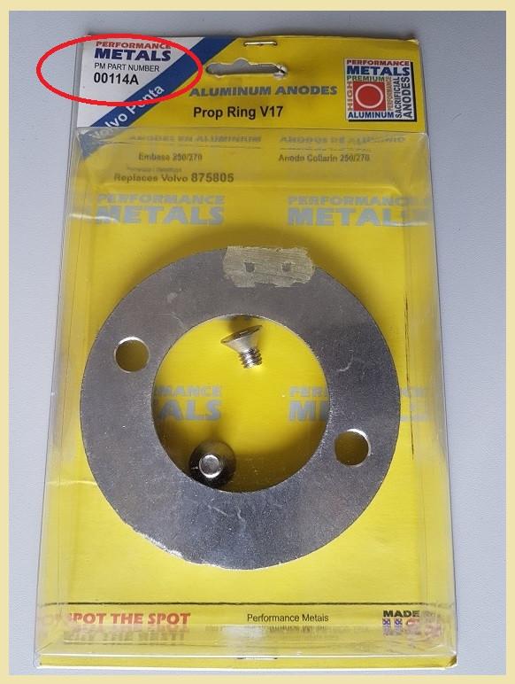 00114A Aluminium Anode Volvo Penta Prop Ring V17. € 19,95, Ophalen of Verzenden, Nieuw, Motor en Techniek