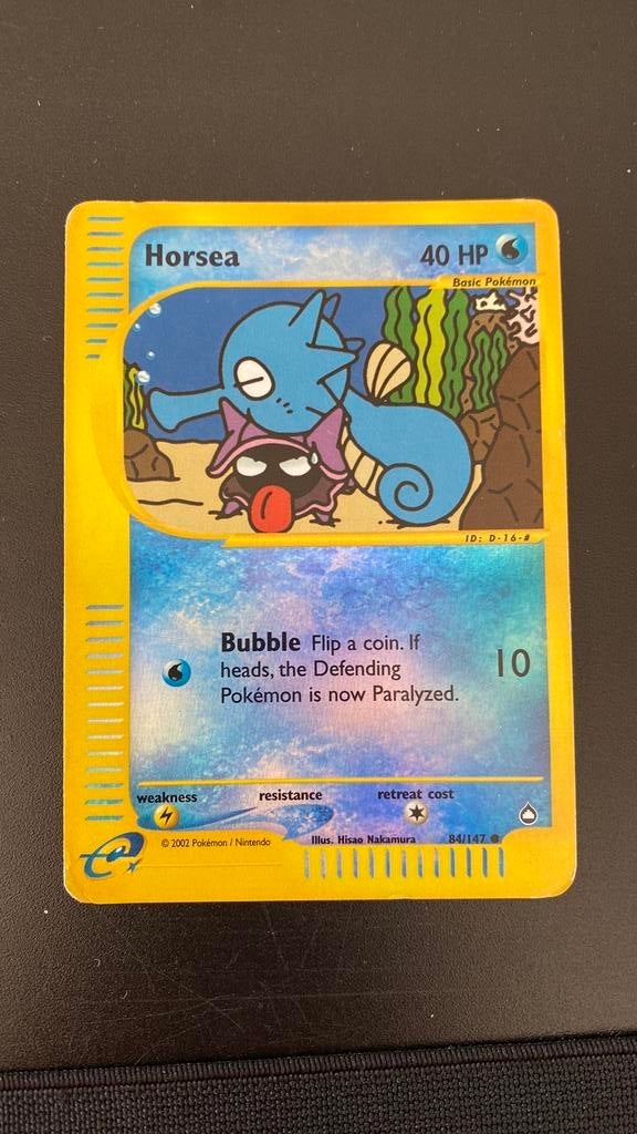 Pokemon aquapolis reverse holo horsea 84/147, Ophalen of Verzenden, Gebruikt