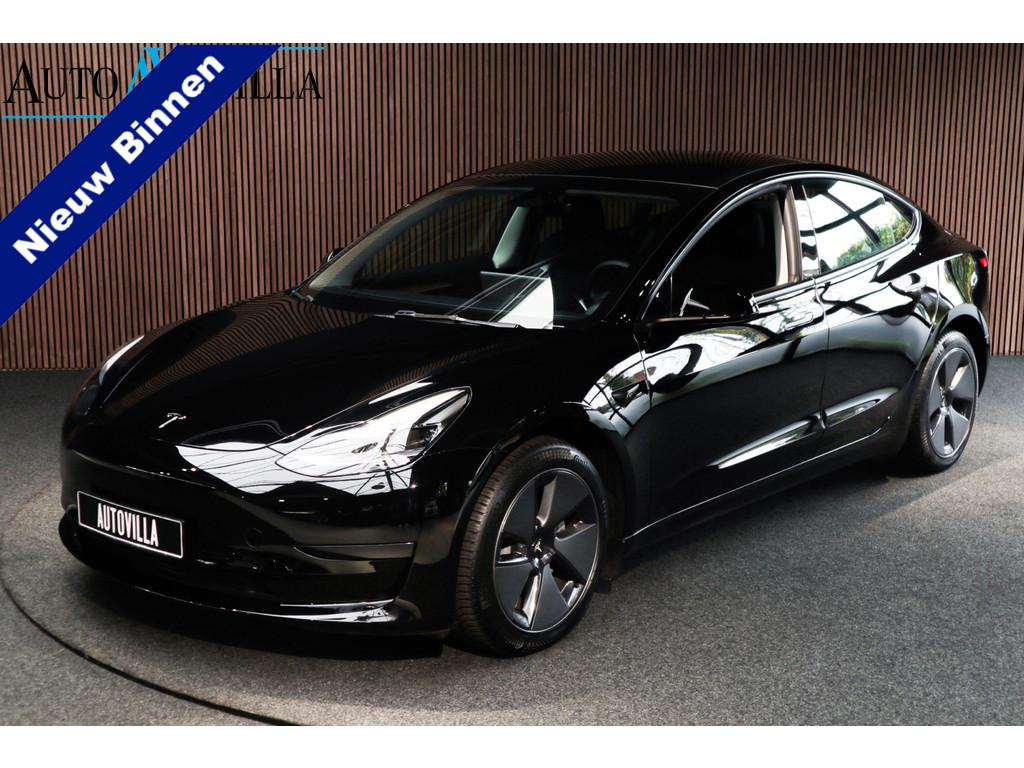 Tesla Model 3 RWD Autopilot ACC Stuurverwarm. PDC Leer Navi, Automaat, Achterwielaandrijving, Gebruikt, Zwart