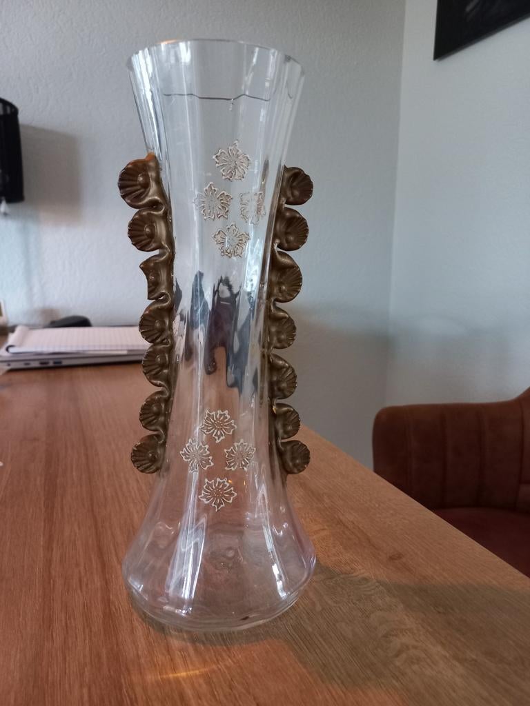 Antieke Franse vaas met bronzen ornamenten, Ophalen of Verzenden