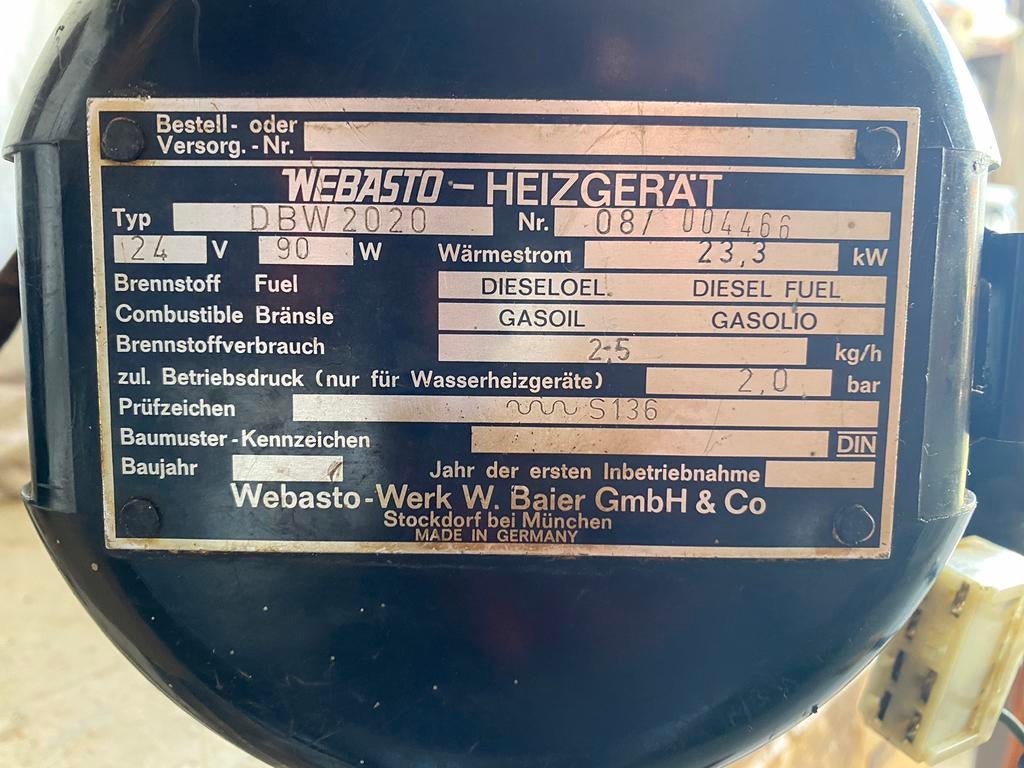 Webasto diesel kachel DBW2020. 24 volt, Ophalen, Gebruikt, Motor en Techniek, Zeilboot of Motorboot