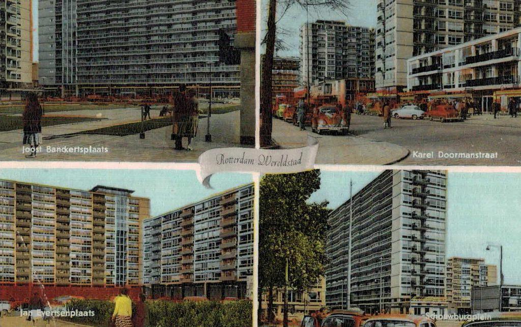 ROTTERDAM Hoogbouw centrum jaren '50, Verzamelen, Verzenden, 1940 tot 1960, Gelopen, Zuid-Holland
