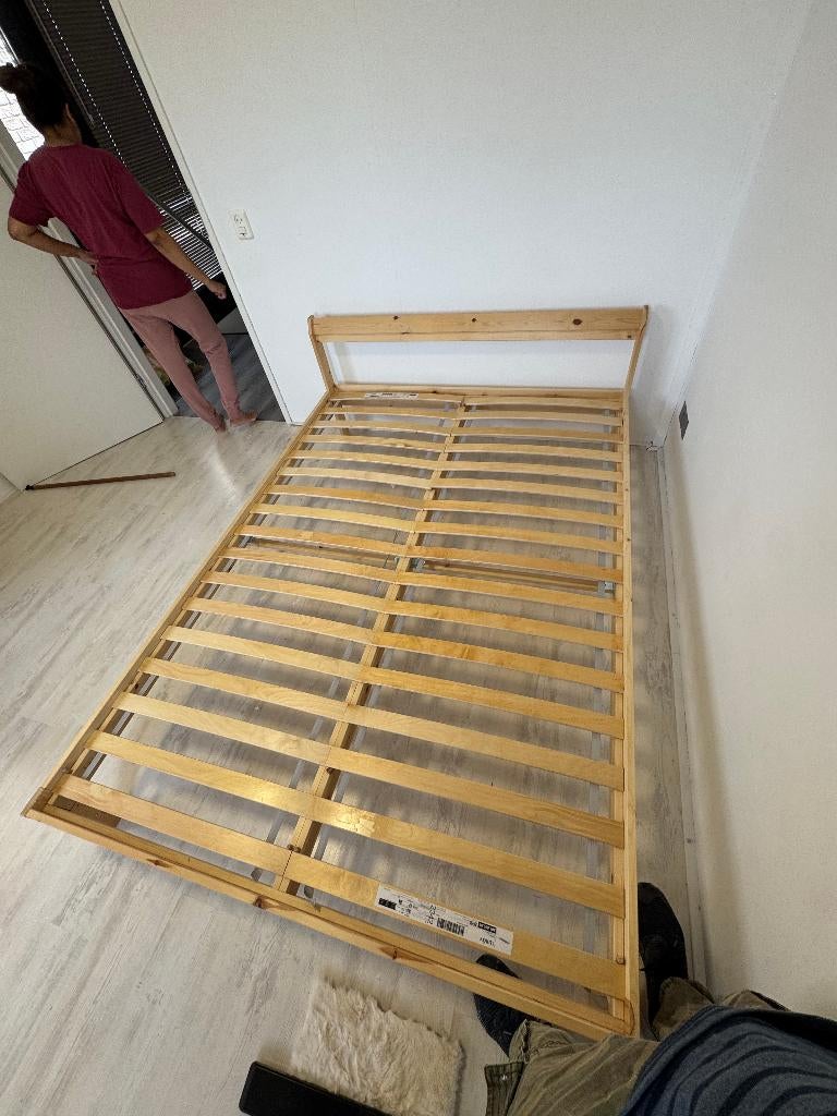 IKEA Neiden bedframe + Luroy lattenbodem (90x200), Ophalen, 90 cm, Overige kleuren, Tweepersoons