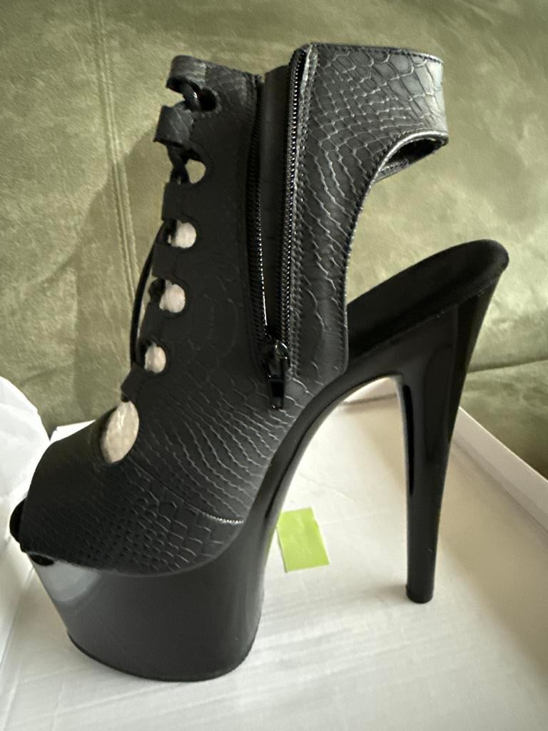 Pleaser Delight 600-20 17 cm high heels stiletto Sandals, Ophalen of Verzenden, Nieuw, Zwart, Schoenen met hoge hakken