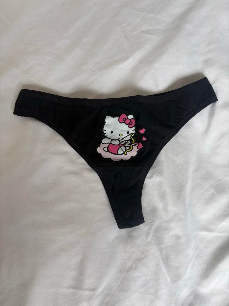 Hello Kitty slipje, Verzenden, Zwart, String