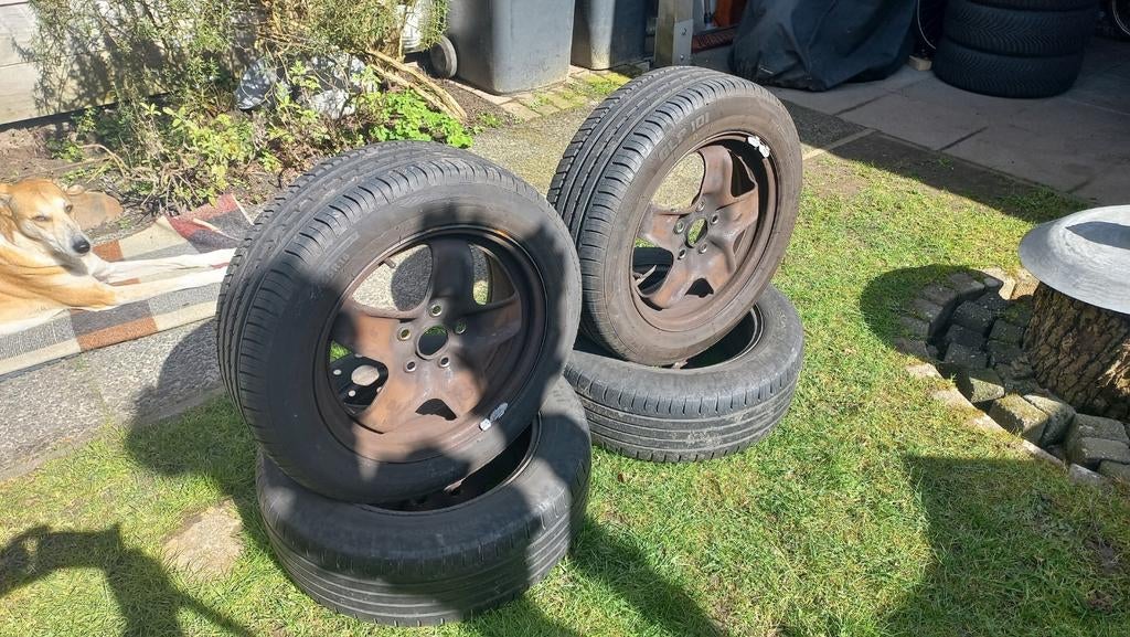 16" velgen, staal + band en Michelin winterbanden 195/65 R15, Auto-onderdelen, Banden en Velgen, Ophalen, Gebruikt, 16 inch, Banden en Velgen