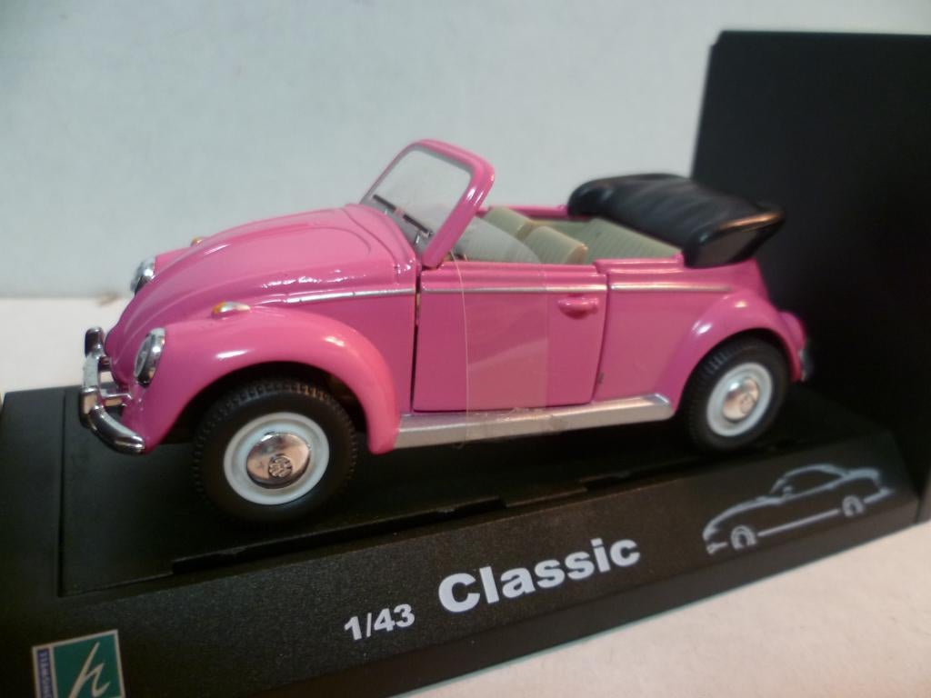 Cararama Volkswagen Kever cabriolet roze 1:43 modelauto, Hobby en Vrije tijd, Modelauto's | 1:43, Ophalen of Verzenden, Nieuw