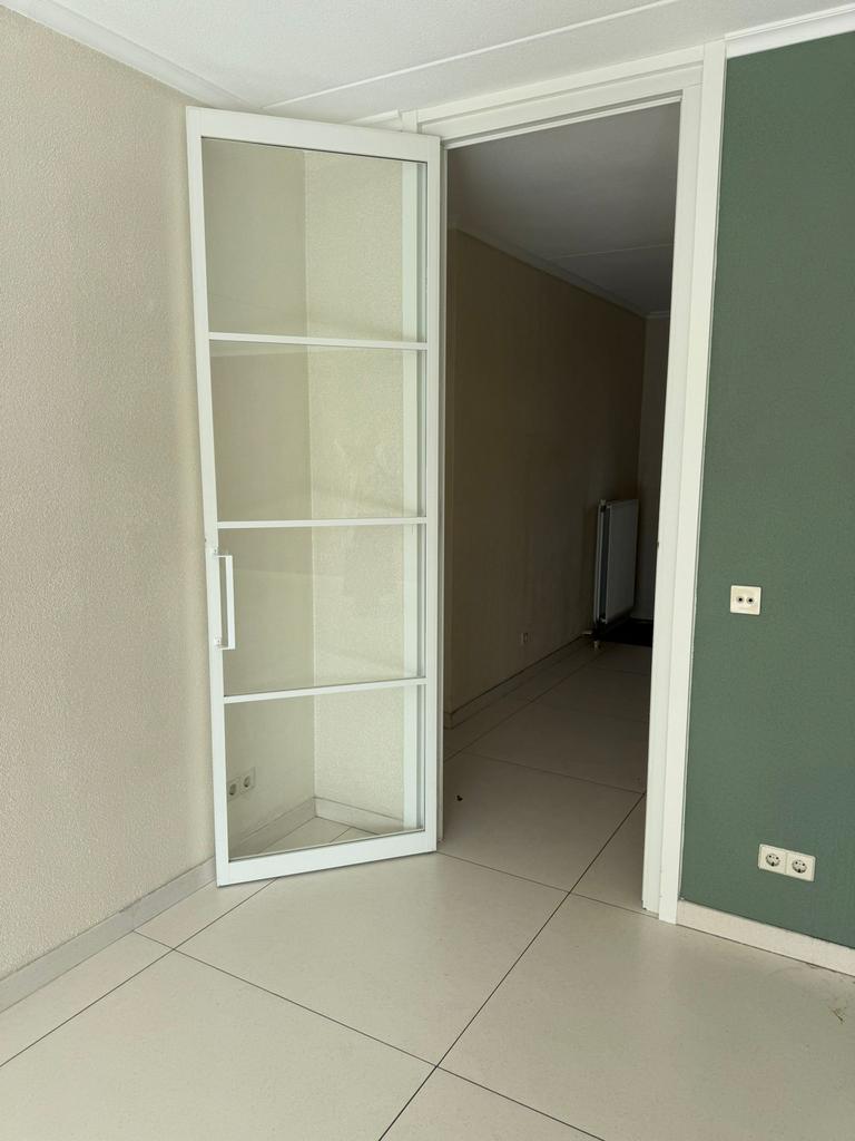 Witte stalen deur 90 x 250 cm met glas en kozijn, Ophalen