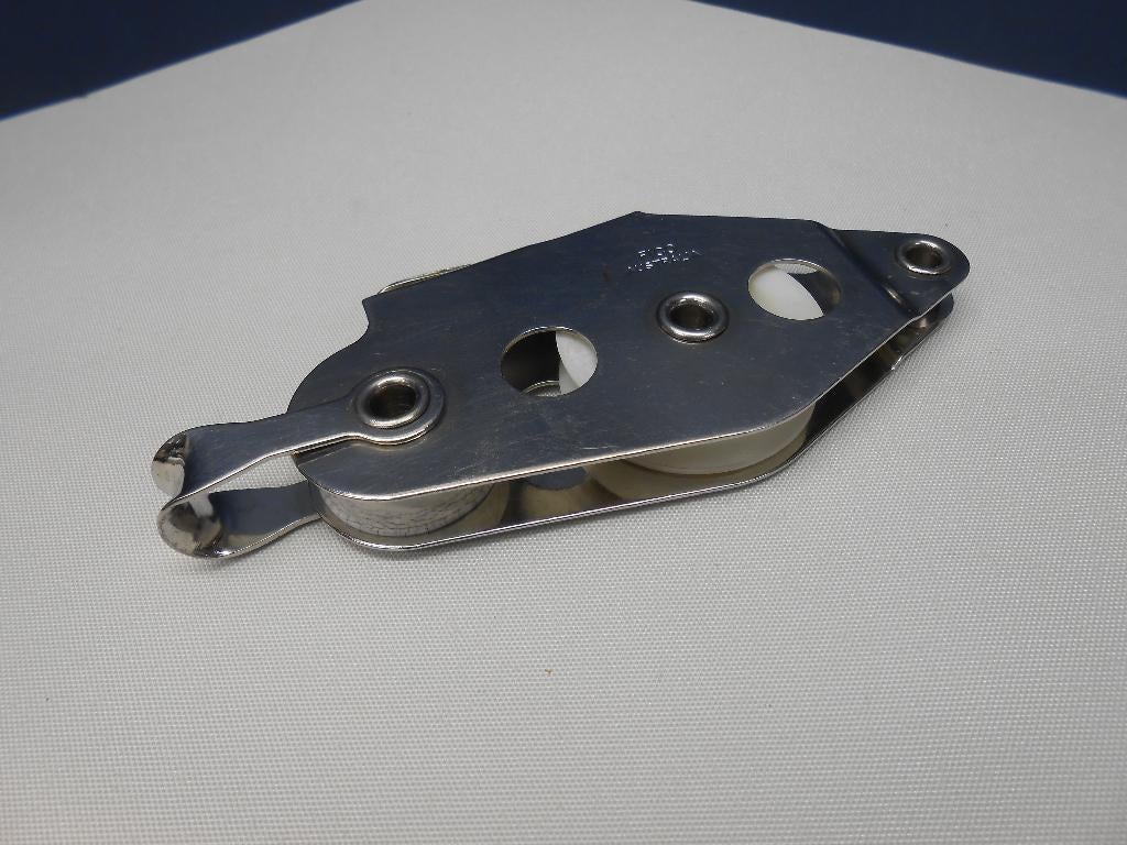 RVS Vioolblok + V-klem, hondsvot, 6 - 8 mm, talie neerhaler, Watersport en Boten, Accessoires en Onderhoud, Ophalen of Verzenden