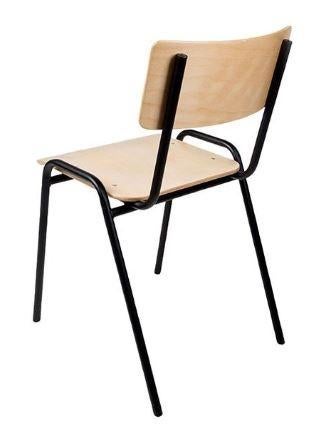 Nieuwe kantinestoel hout, stapelbaar en robuust, VST, Bruin, Nieuw, Ophalen of Verzenden