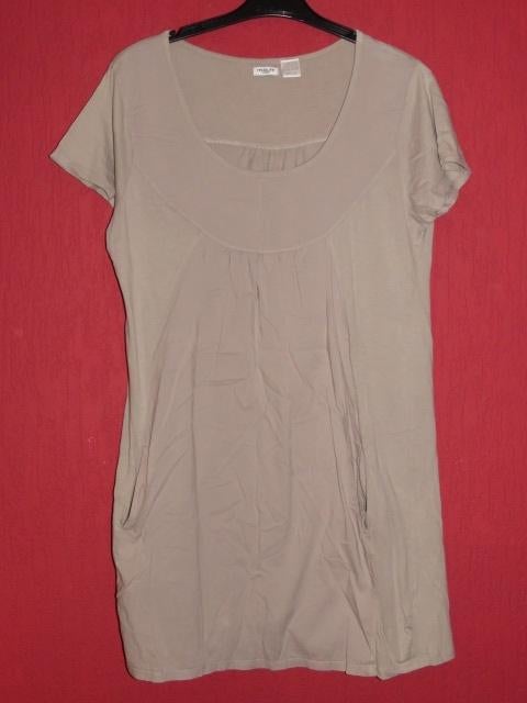 Beige tuniek of kort jurkje met steekzakjes Rédoute mt.44-46, Rédoute création, Beige, Maat 42/44 (L), Ophalen of Verzenden