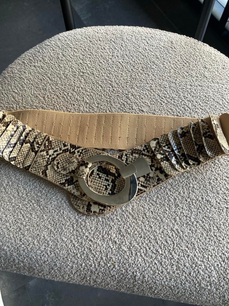Dames riem met stretch en slangenprint, Kleding | Dames, Riemen en Ceinturen, 5 cm of meer, Tailleriem, Ophalen of Verzenden, Zo goed als nieuw