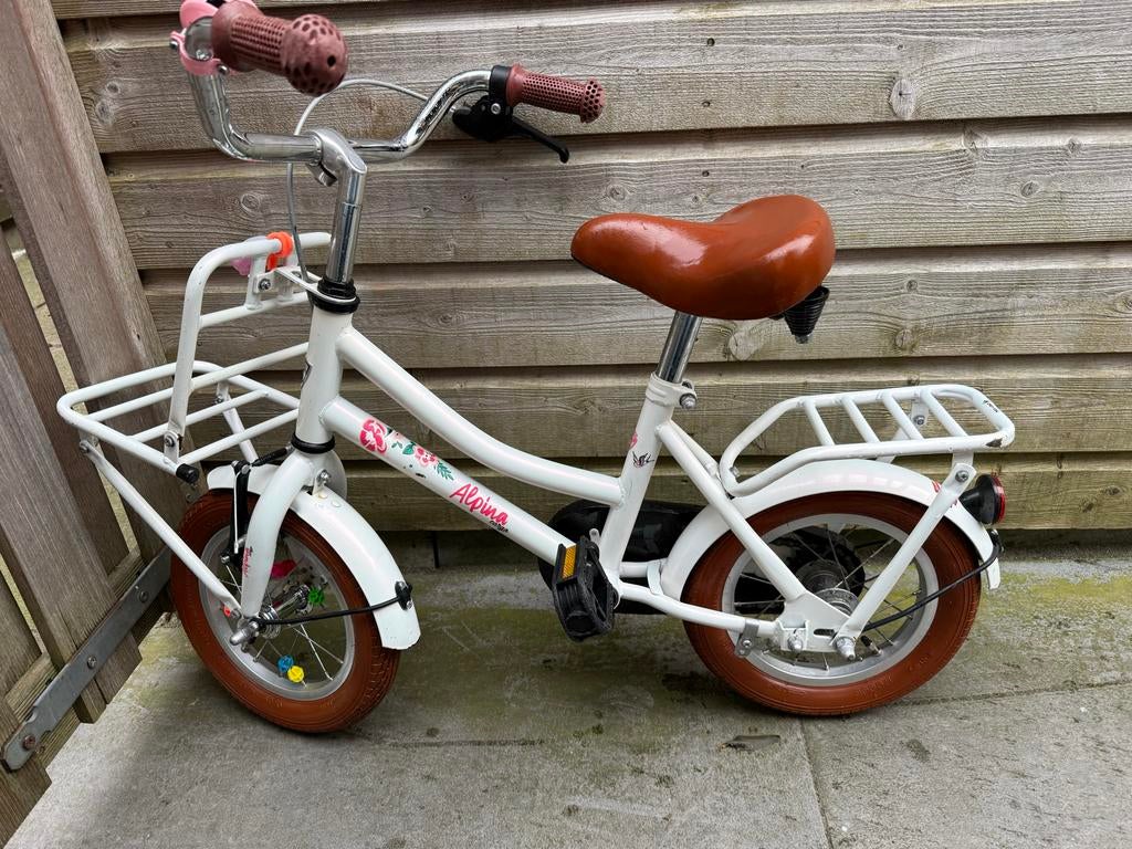 Alpina Cargo 12 inch kinderfiets - Wit, Fietsen en Brommers, Fietsen | Kinderfietsjes, Ophalen, Gebruikt, Minder dan 16 inch