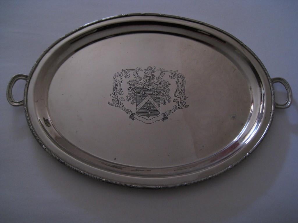 VER - ZILVERDE SCHAAL , GROOT MODEL m. FAMILIE WAPEN / CREST, Verzenden