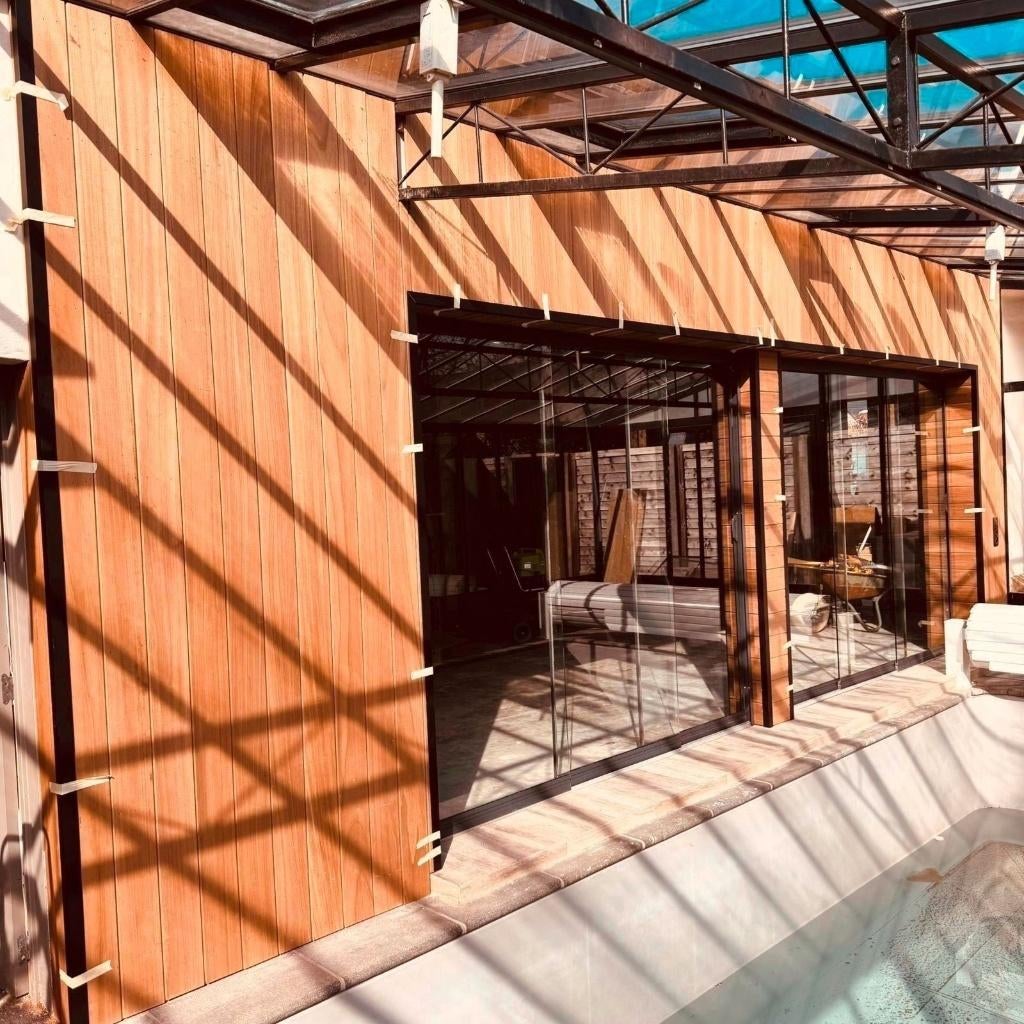 ayous thermowood gevelbekleding 15mmx130mm 43 euro, Ophalen, Nieuw, 250 cm of meer, Planken