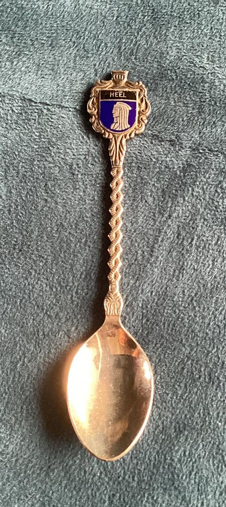 Lepeltje Heel verzilverd met emaille, Ophalen of Verzenden, Zilver