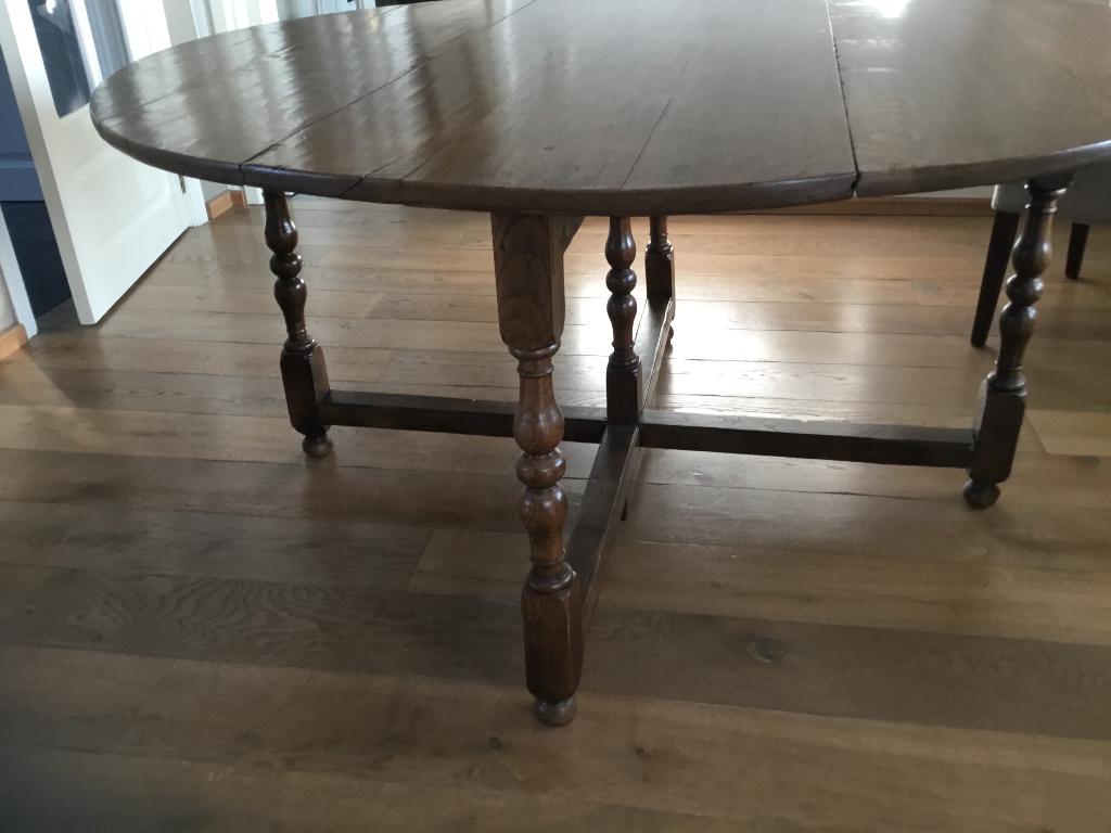 Antieke ronde Engelse tafel 155cm, Antiek en Kunst, Ophalen