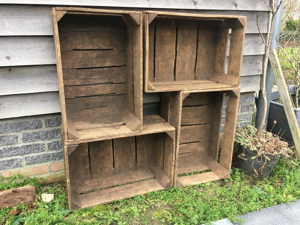 Antieke oude fruitkistjes fruitkisten veilingkisten kratten, Ophalen, Zo goed als nieuw, Minder dan 50 cm