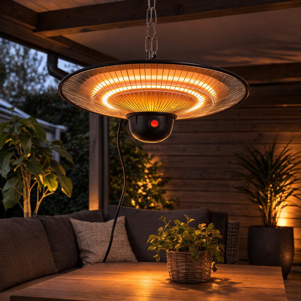 Hangende Terrasverwarmer 2000W – met Afstandsbediening, Elektrisch, Waterbestendig, Nieuw, Ophalen of Verzenden