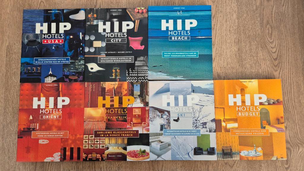 7 boeken: Hip Hotels, Boeken, Reisgidsen, Zo goed als nieuw, Reisgids of -boek, Europa, Overige merken, Budget, Ophalen of Verzenden