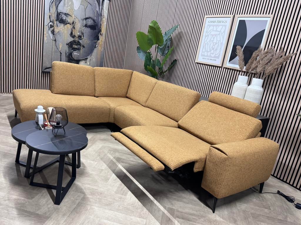 ZGAN Montel Tuscan Hoekbank - Mustard Geel - 297 x 210, -, -, Hoekbank, Ophalen of Verzenden