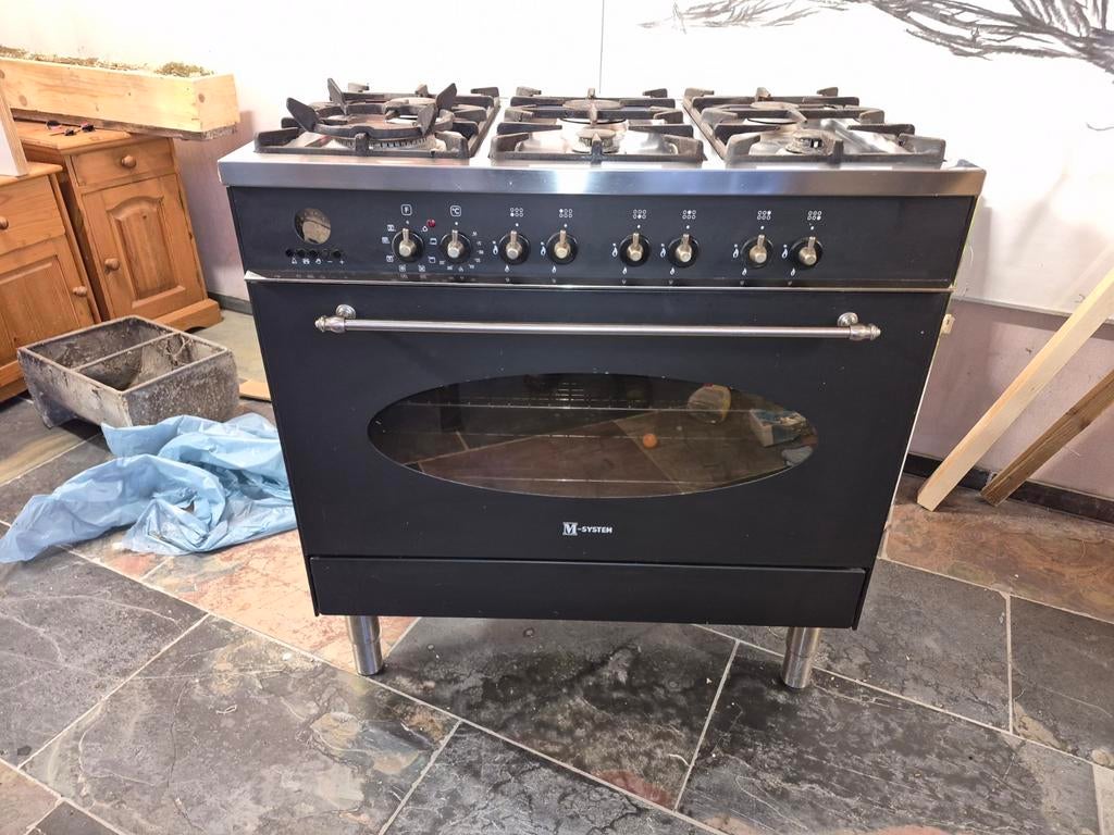 90 cm 6 pits gasfornuis met wokbrander, Ophalen