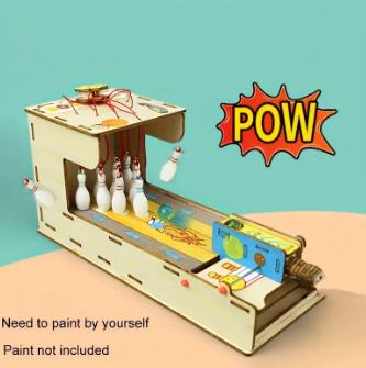 Leuk 3D houten bowlingbaan modelbouw setje. Nieuw., Ophalen of Verzenden, Nieuw, 1:50 of kleiner, Figuur of Figuren