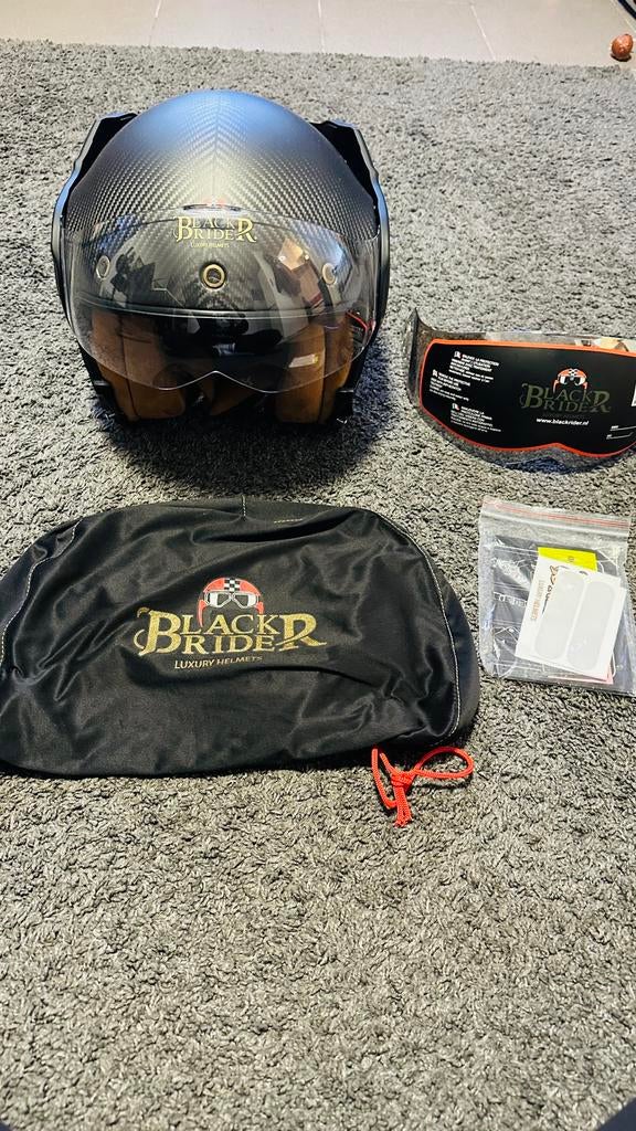 BlackRide luxury carbon motorcycle helmet, Motoren, Ophalen of Verzenden, Tweedehands, Overige merken