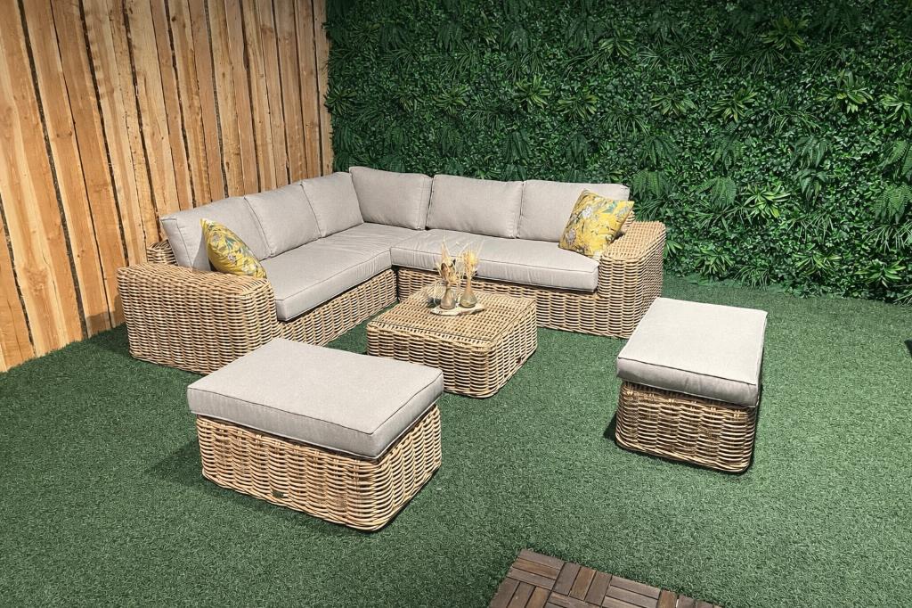 KUNSTOF ROTAN LOOK Loungeset Tuinset + outdoor kussens, Kunststof, Nieuw, Ophalen of Verzenden, Eettafel