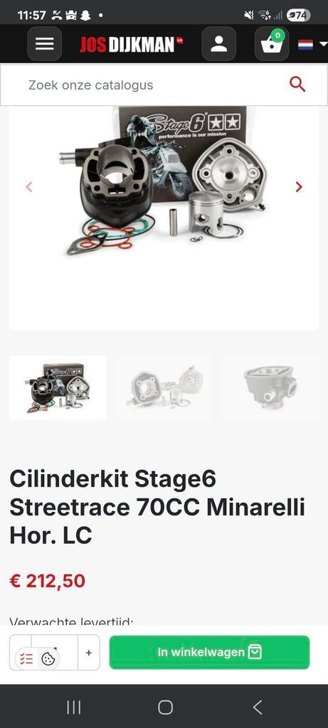 Stage 6 streetrace 70cc, Ophalen of Verzenden, Cilinder