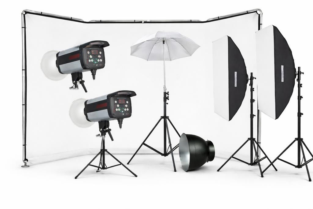 Complete Bresser en Manfrotto flitsset, als nieuw., Ophalen, Zo goed als nieuw, Complete fotostudio