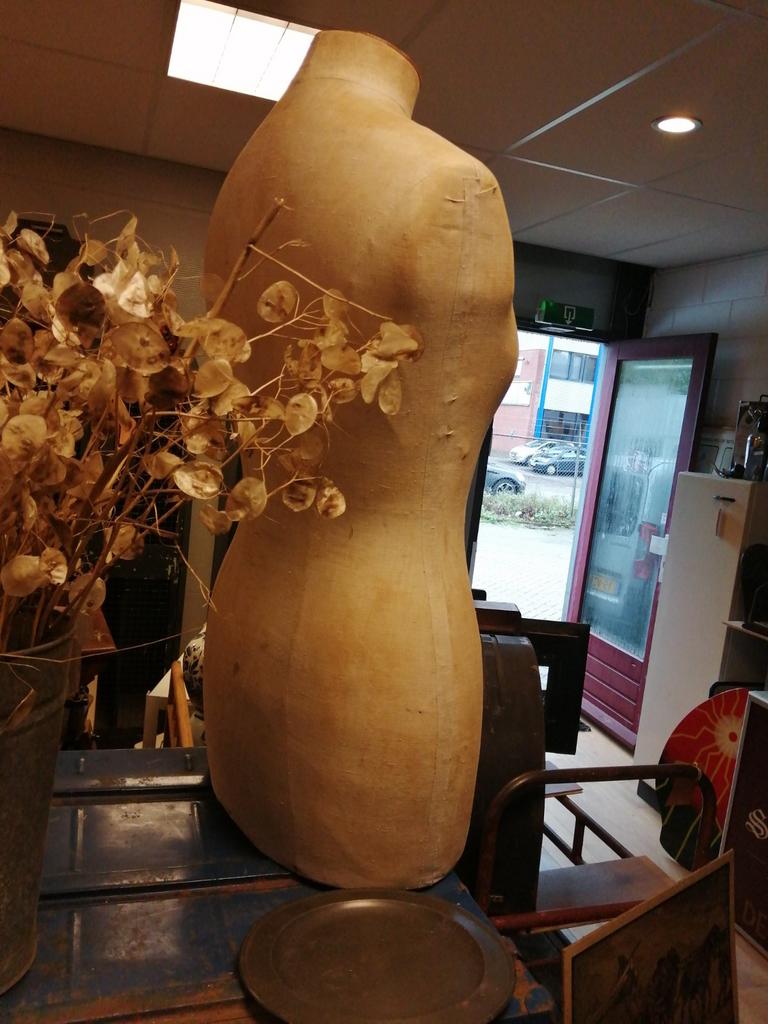 Oude franse paspop buste in mooie geleefde staat 85 cm, Antiek en Kunst, Ophalen of Verzenden