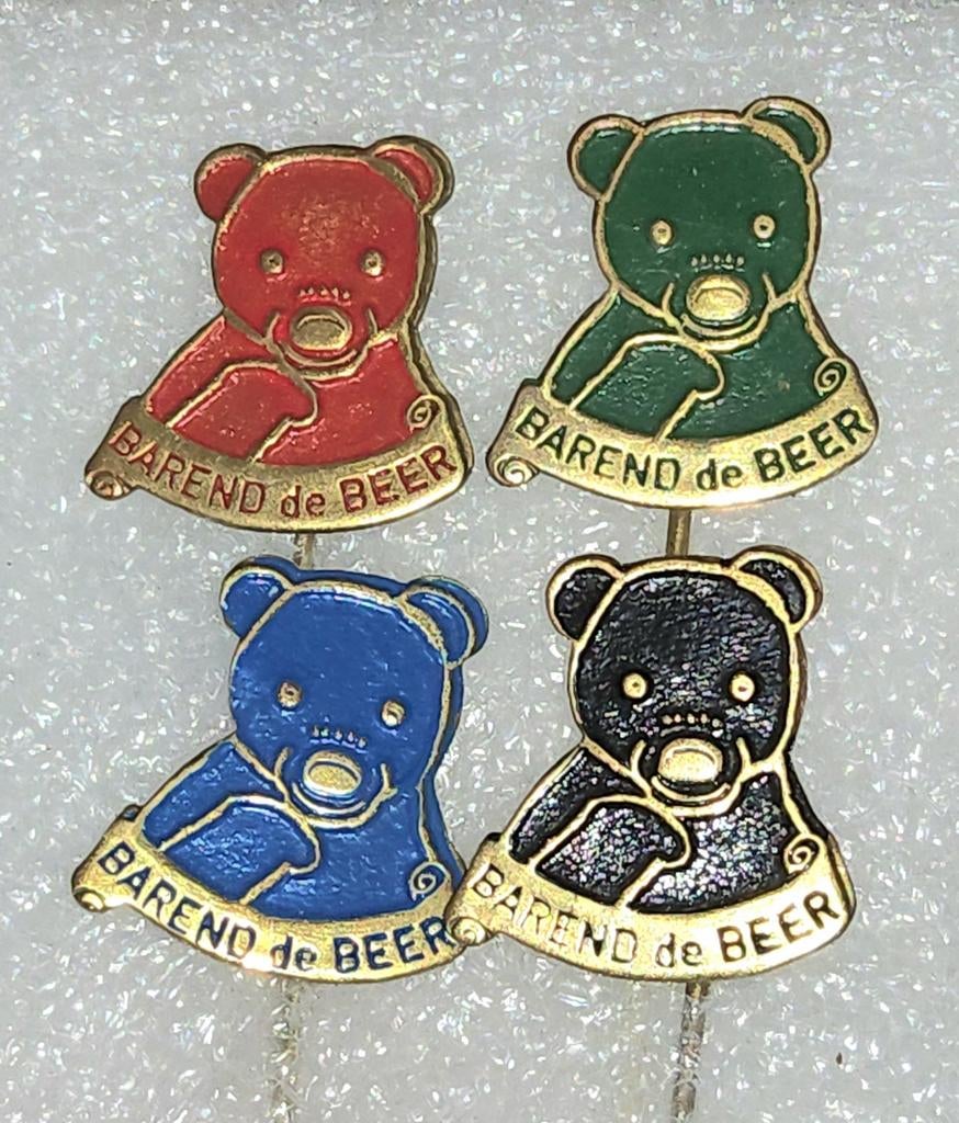 4 Speldjes Barend de Beer - Diverse Kleuren, Verzamelen, Speldjes, Pins en Buttons, Ophalen of Verzenden, Gebruikt, Figuurtje
