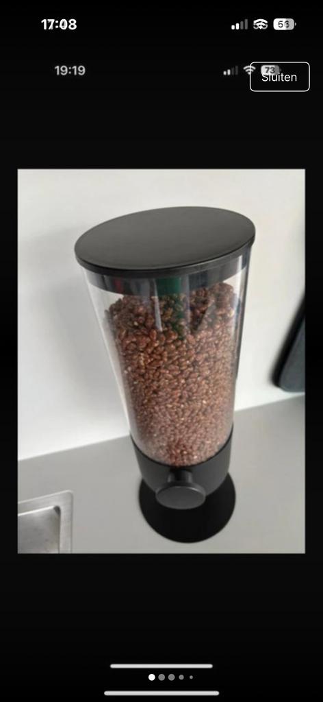 Kellogs/granen houder, Overige typen, Ophalen of Verzenden, Zo goed als nieuw, Zwart