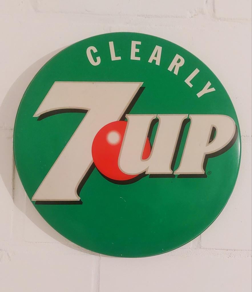 7up limonade oud reclame bord, Verzamelen, Ophalen of Verzenden, Gebruikt, Reclamebord